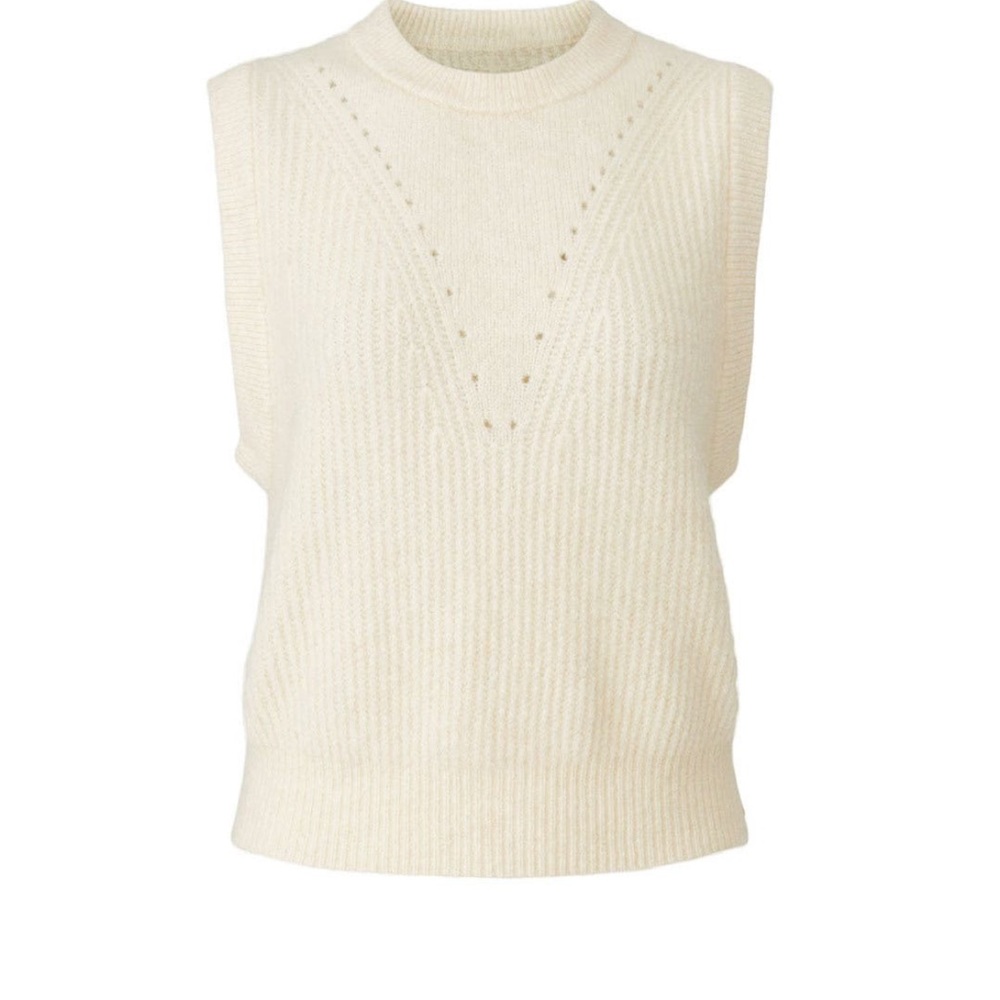 Scotch & Soda Cream Sleeveless Soft Knit Sweater Vest